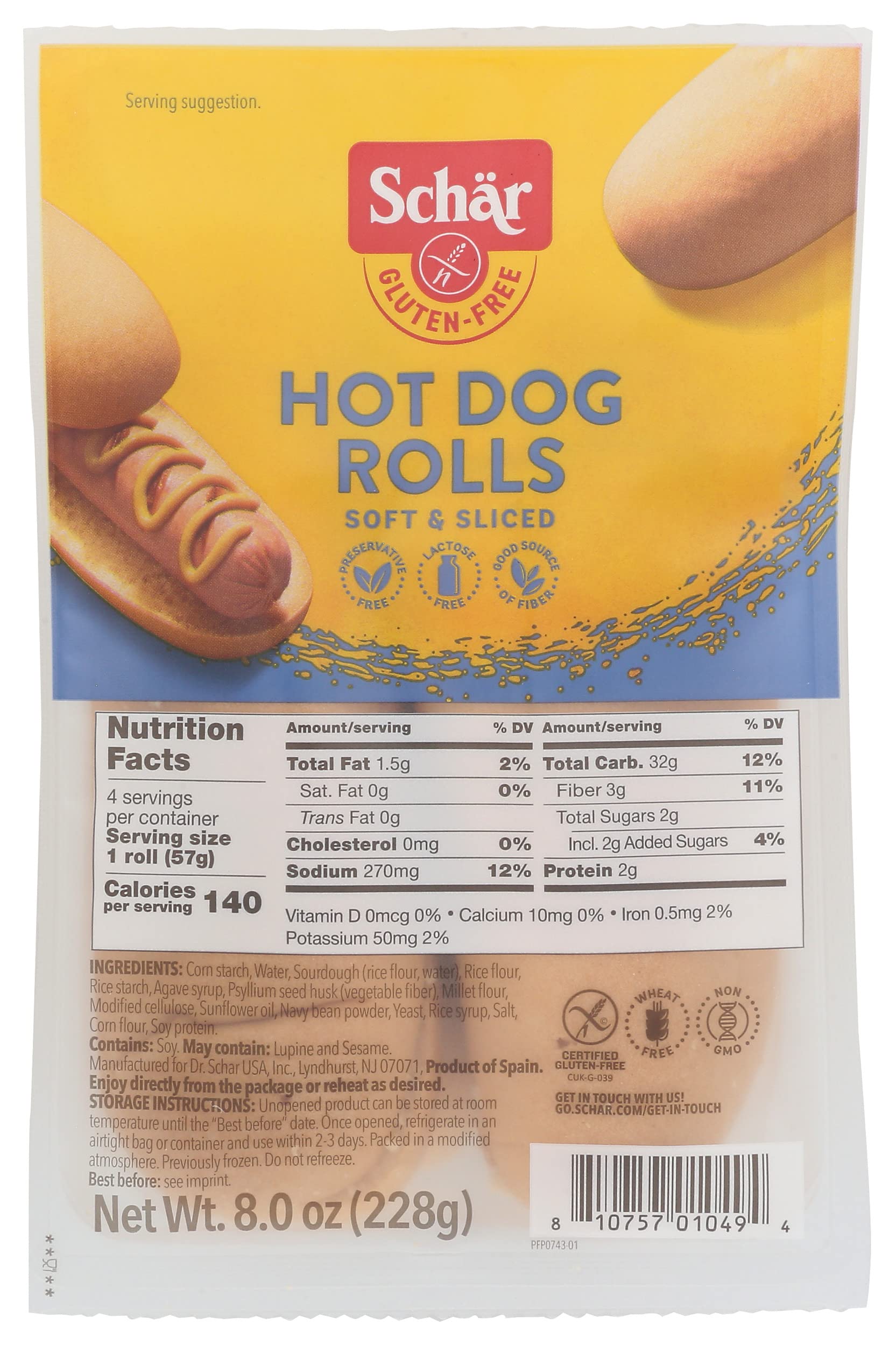 Schar Gluten Free Hot Dog Rolls