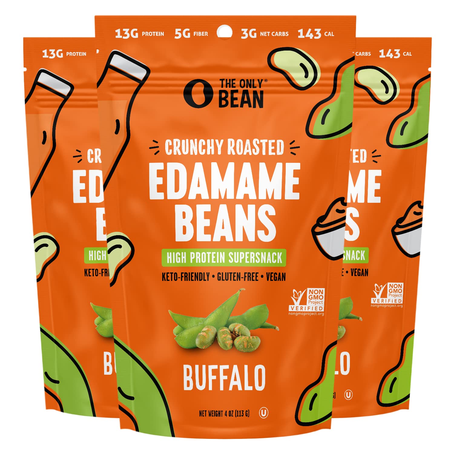 The Only Bean Edamame Dry Roasted Low Carb Snacks