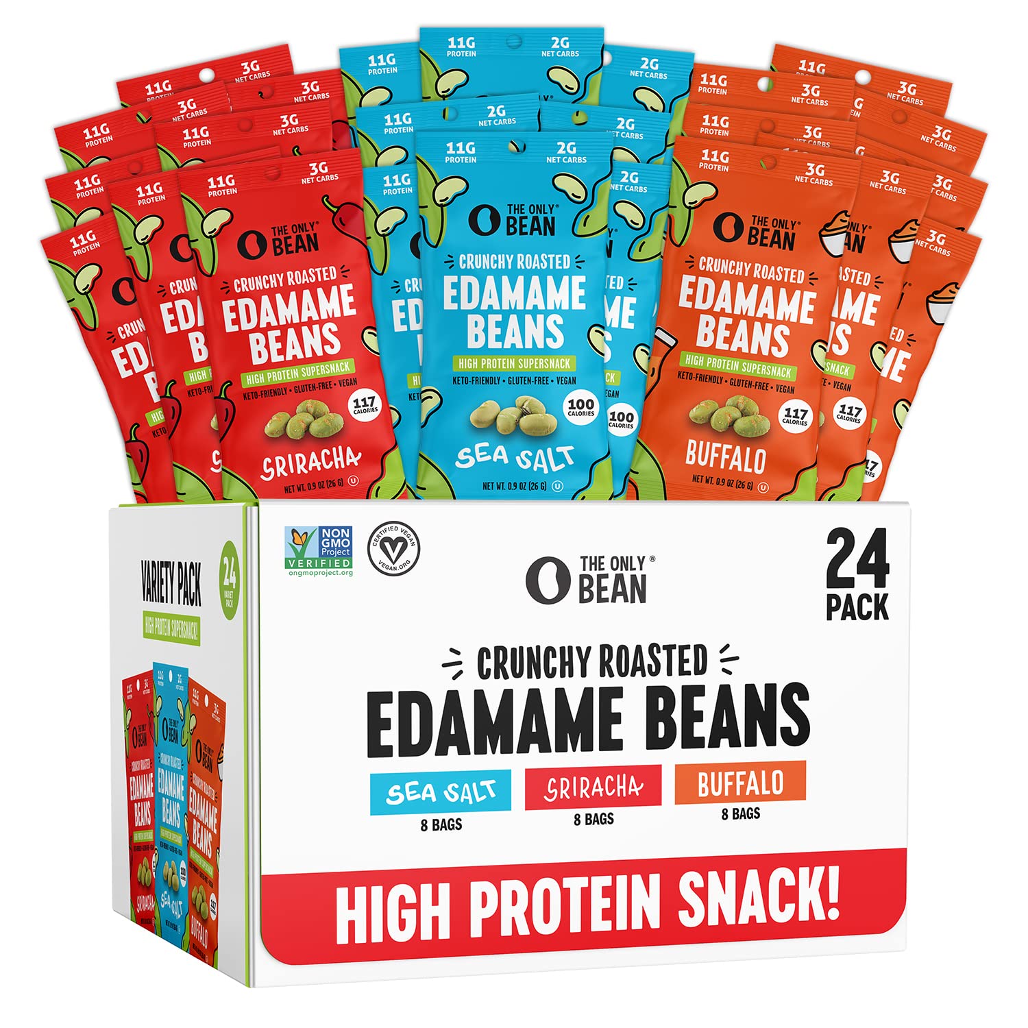 The Only Bean Crunchy Roasted Edamame Variety Pack